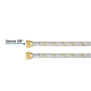 Manguera para gas, acero inox, 3/8