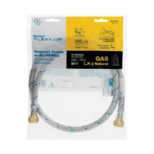 Manguera para gas, aluminio, 3/8