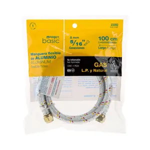 Manguera para gas, aluminio, 5/16