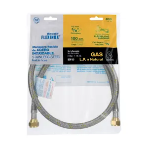 49515 / FGA-10X Manguera para gas, acero inox, 3/8