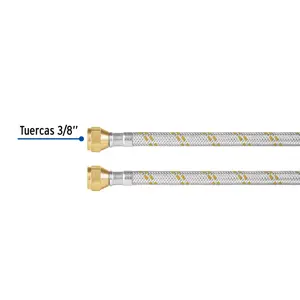 Manguera para gas, acero inox, 3/8