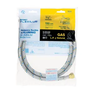 Manguera para gas, aluminio, 3/8