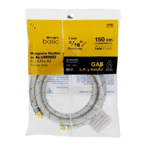 Manguera para gas, aluminio, 5/16
