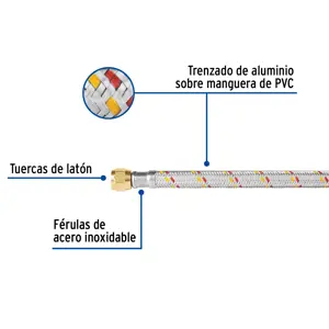 Manguera para gas, aluminio, 5/16