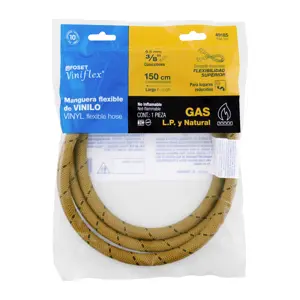 Manguera para gas, vinilo, 3/8