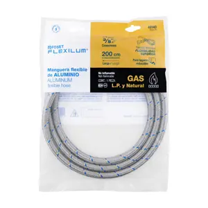 Manguera para gas, aluminio, 3/8
