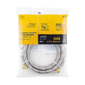 Manguera para gas, aluminio, 3/8