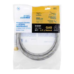 Manguera para gas, acero inox, 3/8