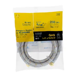 Manguera para gas, aluminio, 5/16