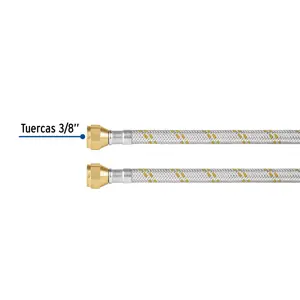Manguera para gas, acero inox, 3/8