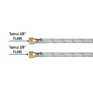 Manguera para gas, aluminio, 3/8