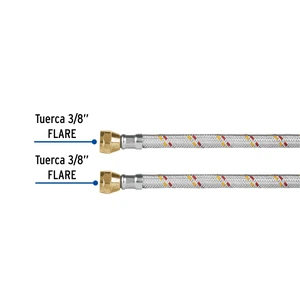 Manguera para gas, aluminio, 3/8