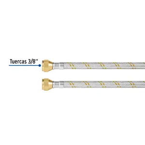 Manguera para gas, acero inox, 3/8