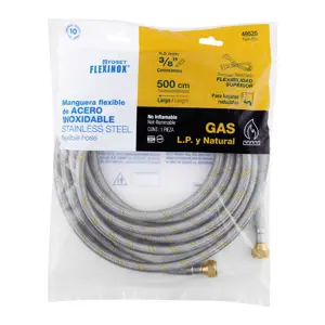 Manguera para gas, acero inox, 3/8