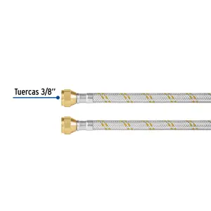 Manguera para gas, acero inox, 3/8