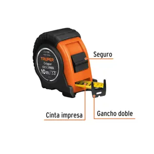 14582 / FH-10M Flexómetro Gripper contra impactos 10 m cinta 32 mm, Truper