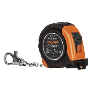 14602 / FH-2 Flexómetro Gripper de 2 m tipo llavero, cinta 13 mm, Truper