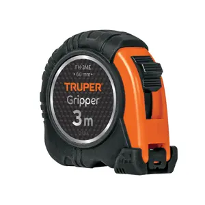 Truper Flexómetro contra impactos 3 m cinta 13 mm grad. métrica