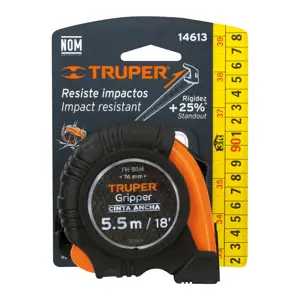14613 / FH-55M Flexómetro Gripper contra impactos 5.5 m cinta 25 mm, Truper