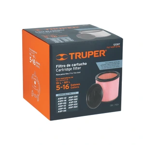 Filtro cartucho polvo fino p/ aspiradoras 12 y 16 gal,TRUPER