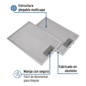 Foset Juego de 2 filtros de aluminio para campana CAME-50