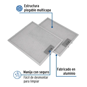 Foset Juego de 2 filtros de aluminio para campana CAME-60