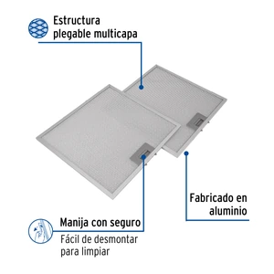 Foset Juego de 2 filtros de aluminio para campana CAME-75
