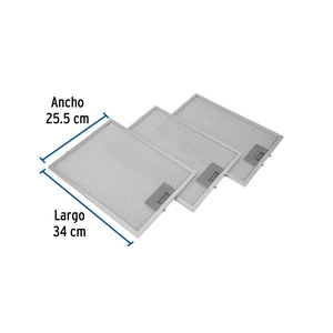 Foset Juego de 3 filtros de aluminio para campana CAME-80