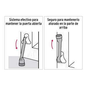Fijapuerta metálico, acabado cromo, Hermex
