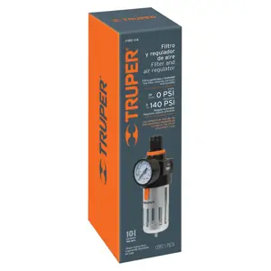 Truper Filtro y regulador de presión de aire, cuerda 1/4 NPT