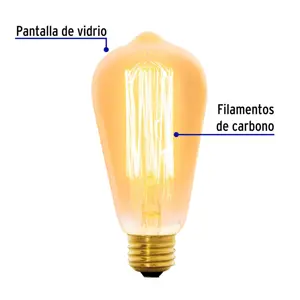 Lámpara incandescente vintage 40 W tipo Edison, Volteck