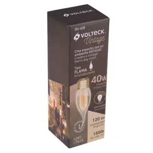 Lámpara incandescente vintage 40 W tipo flama, Volteck