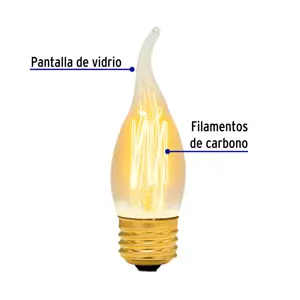 Lámpara incandescente vintage 40 W tipo flama, Volteck