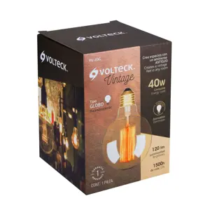Lámpara incandescente vintage 40 W tipo globo, Volteck