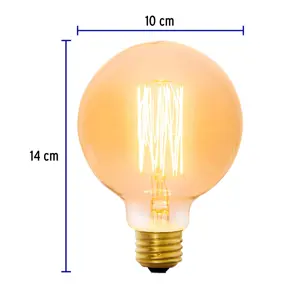 Lámpara incandescente vintage 40 W tipo globo, Volteck