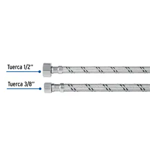 Foset Manguera lavabo/fregadero, acero inox, 1/2