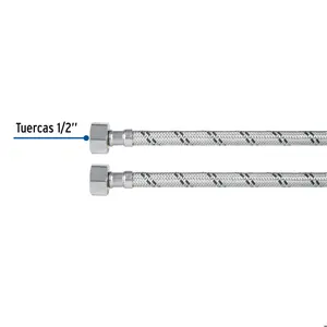 Foset Manguera lavabo/fregadero, acero inox, 1/2