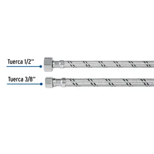 Foset Manguera lavabo/fregadero, acero inox, 1/2