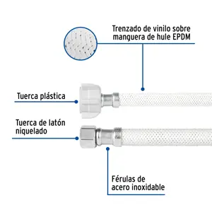 Foset Manguera lavabo/fregadero,vinilo,1/2