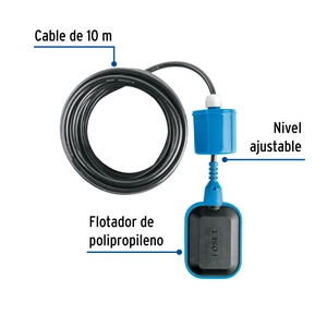 Flotador eléctrico con cable de 10 m, Foset