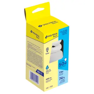 26105 / FOTW-13CP Lámpara espiral T4 13 W luz de día en caja, Volteck