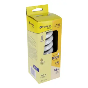 26111 / FOTWC-24CP Lámpara espiral T4 24 W luz cálida en caja, Volteck