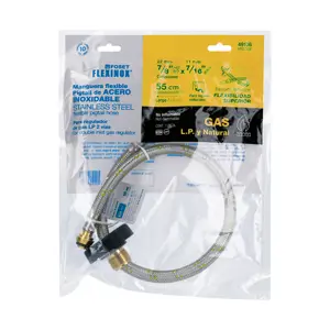 49136 / FPIG-55X Manguera pigtail, acero inox, 7/16