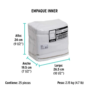 Franela blanca de algodón de 1 m, Klintek