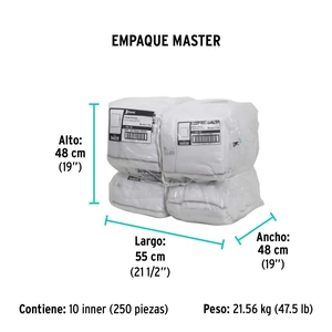 Franela blanca de algodón de 1 m, Klintek