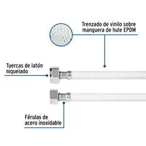 Foset Manguera p/WC, vinilo blanco, 1/2