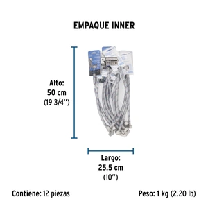 Foset Manguera p/WC, aluminio, 1/2