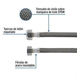 Foset Manguera p/WC, vinilo gris, 1/2