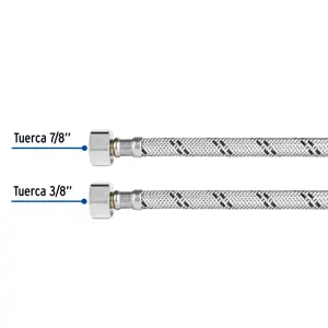 Foset Manguera p/WC, acero inox, 3/8