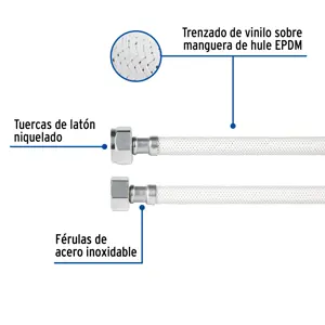 Foset Manguera p/WC, vinilo blanco, 1/2